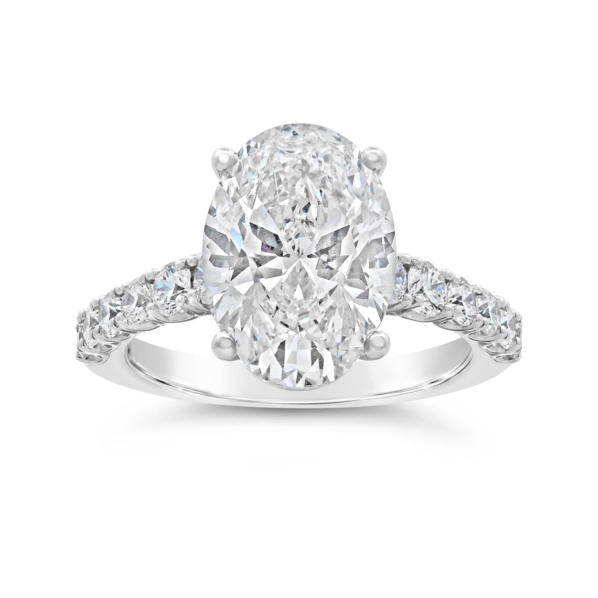 Above Love Lab Grown 5.32CTW Oval Diamond Bridal Ring in 14K White Gold