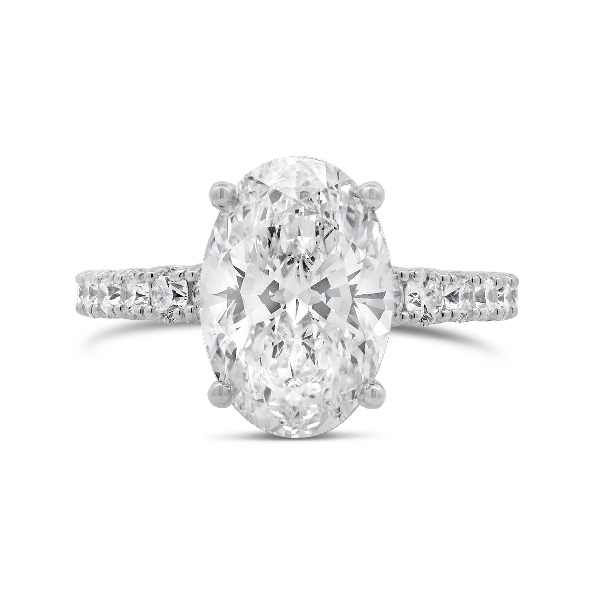 Above Love Lab Grown 5.32CTW Oval Diamond Bridal Ring in 14K White Gold