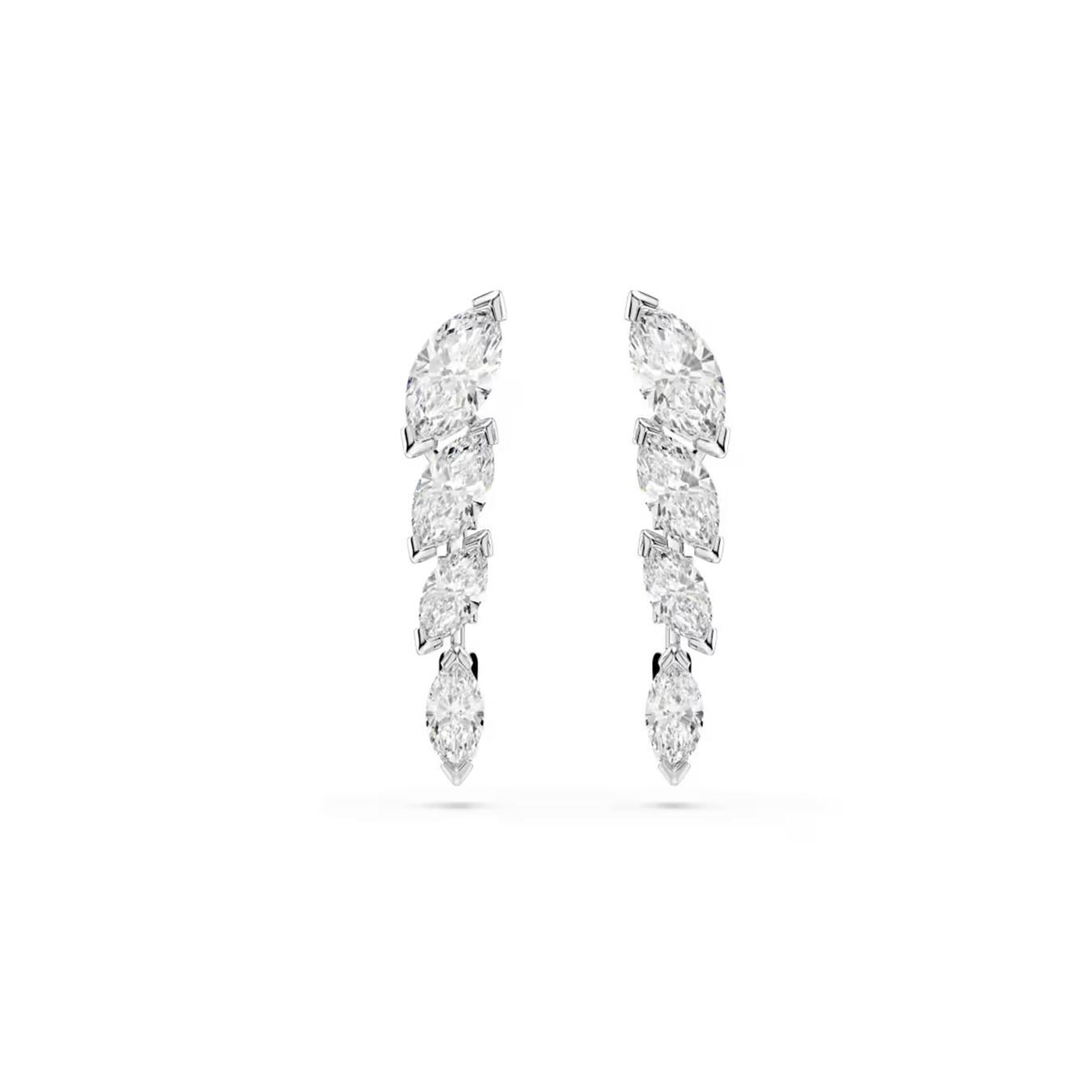 Swarovski Mesmera Rhodium Plated Marquise Cut Earrings