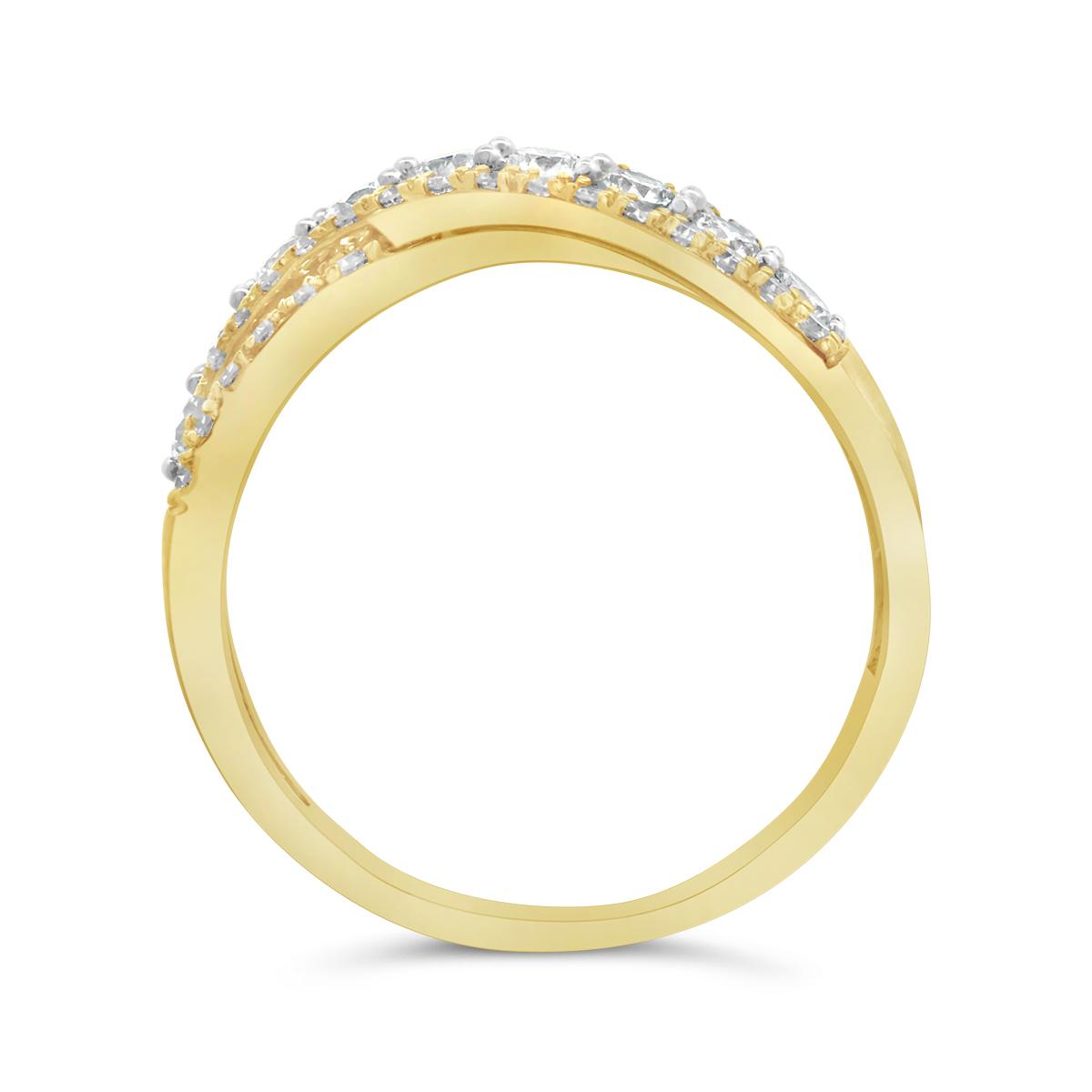 New Brilliance Lab Grown 0.95CTW Diamond Fashion Ring in 10K Yellow Gold