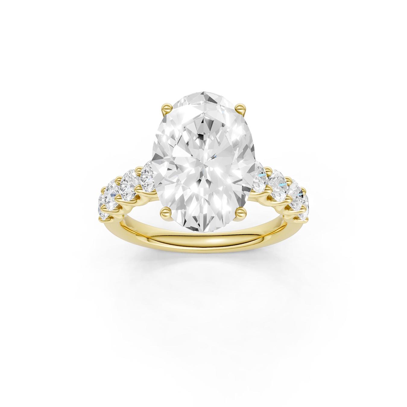 New Brilliance Lab Grown 6.00CTW Oval Diamond Bridal Ring in 14K Yellow Gold
