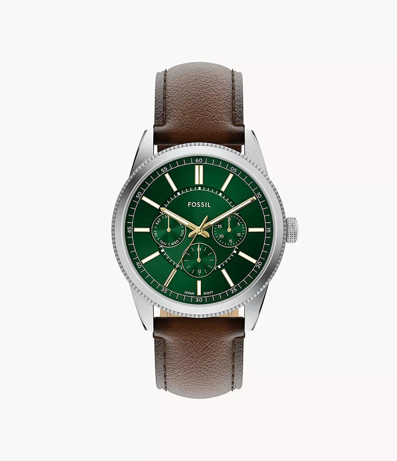 Fossil Pearson 42mm Multifunction Brown Leather Watch