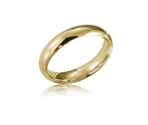 10K Yellow Gold 4mm Comfort Fit Wedding Band Size 7