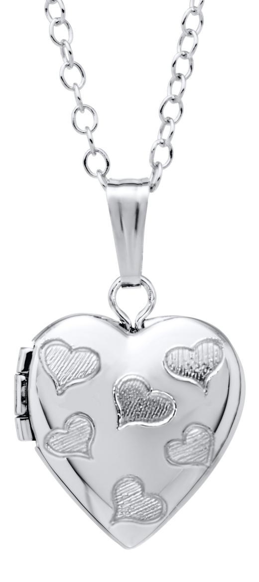Children's Sterling Silver 15" Hearts Locket