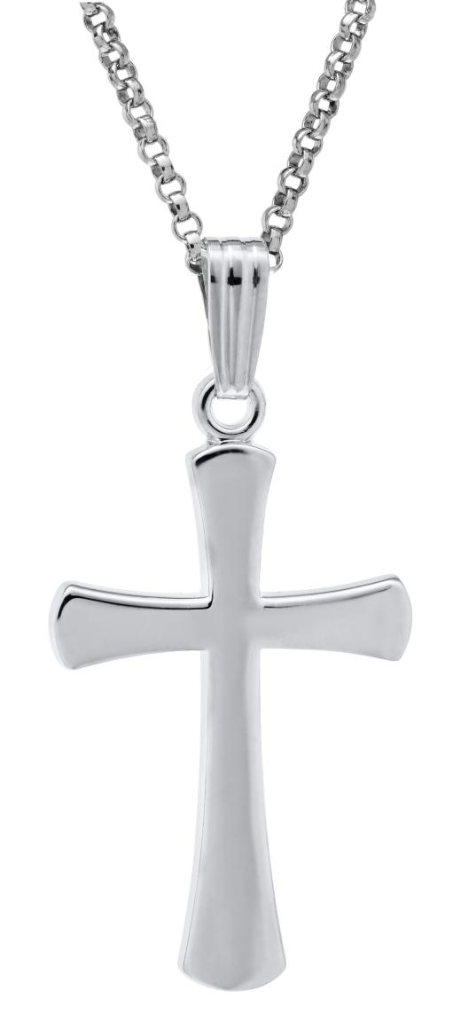 Sterling Silver 18" Cross Pendant