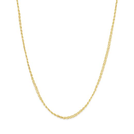 14K Yellow Gold Three Row Ball & Bead Twist Necklace