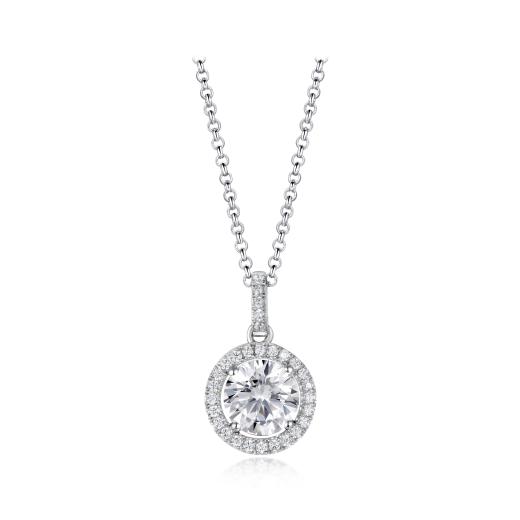 Sterling Silver Cubic Zirconia 19" Drop Pendant