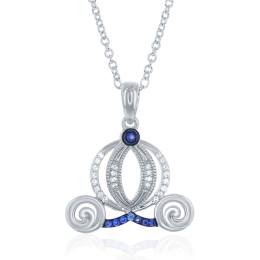 Enchanted Disney Cinderella Carriage 0.10CTW Pendant