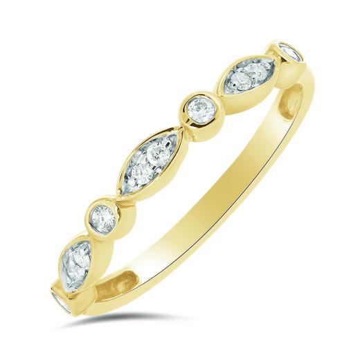 10K Yellow Gold 0.10CTW Stackable Diamond Ring