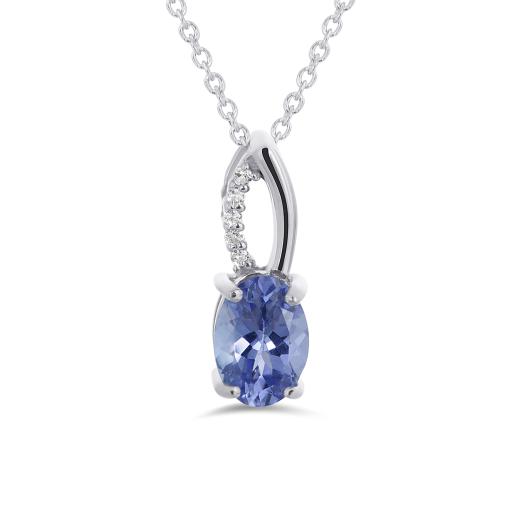 Sterling Silver Tanzanite & White Topaz Pendant