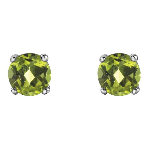 10K White Gold Peridot Stud Earrings