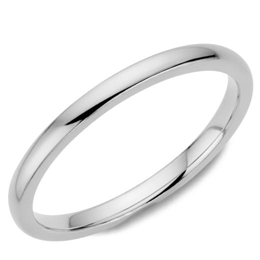 Sterling Silver 2mm Plain Dome Wedding Band | Charm Diamond Centres