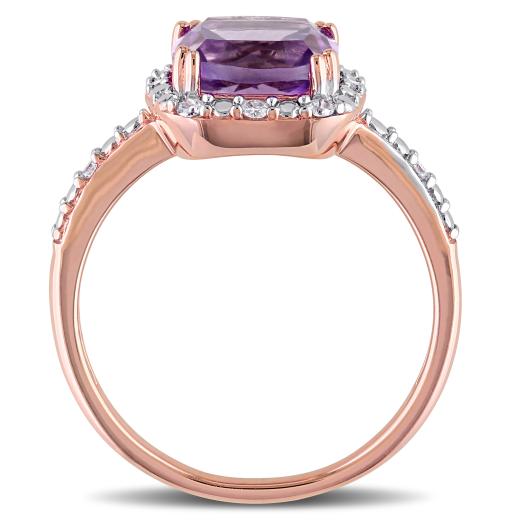 Julianna B 10K Rose Gold Amethyst & 0.10CTW Diamond Fashion Ring