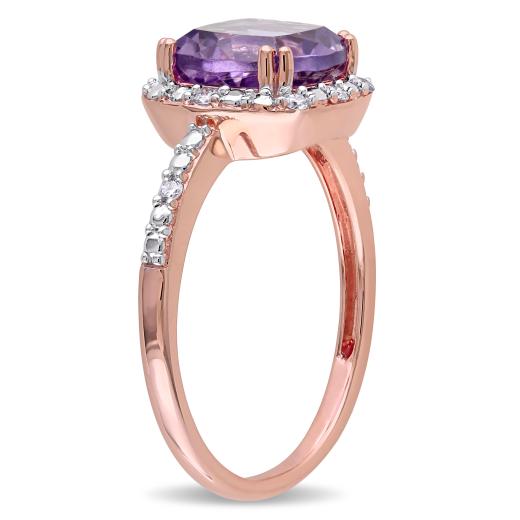 Julianna B 10K Rose Gold Amethyst & 0.10CTW Diamond Fashion Ring