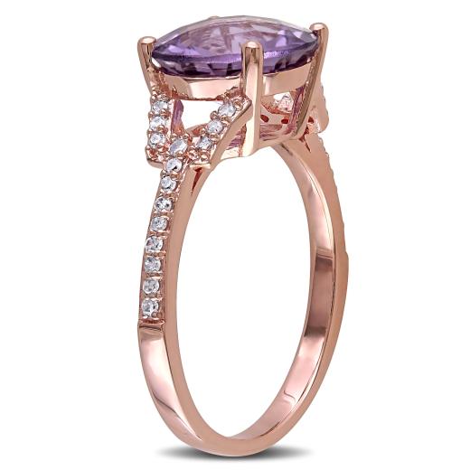 Julianna B 10K Rose Gold Amethyst & 0.15CTW Diamond Fashion Ring