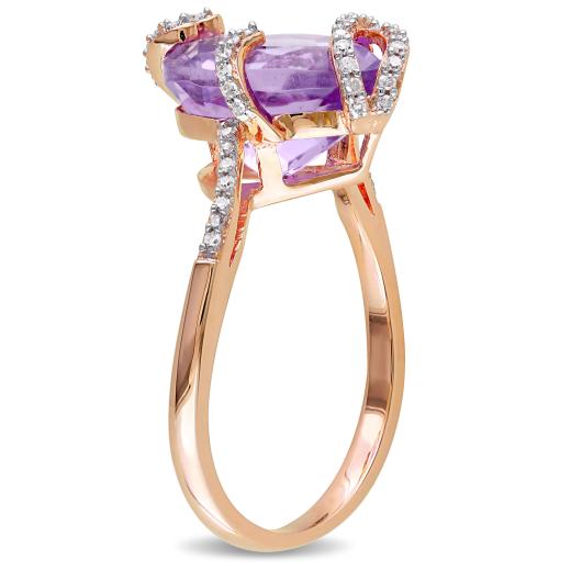 Julianna B 10K Rose Gold Amethyst & 0.14CTW Diamond Fashion Ring