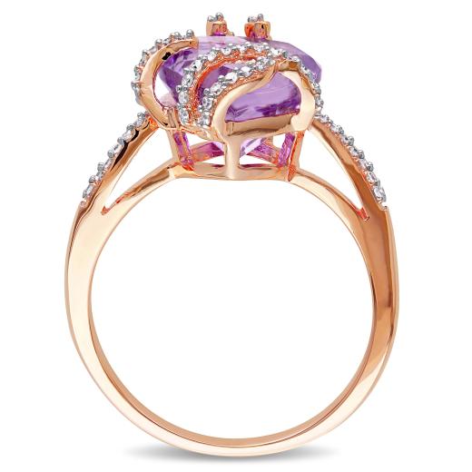 Julianna B 10K Rose Gold Amethyst & 0.14CTW Diamond Fashion Ring