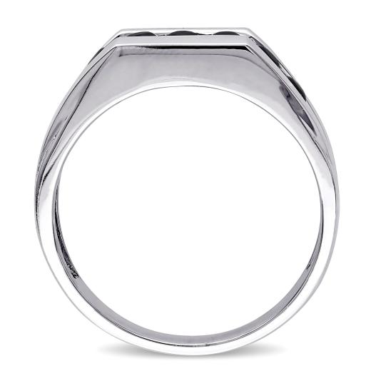 Julianna B Sterling Silver Black Sapphire Men's Ring