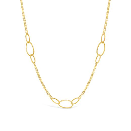 10K Yellow Gold Oval Links Necklace