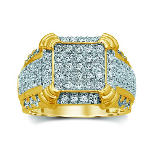 10K Yellow Gold 1.50CTW Diamond Men's Ring