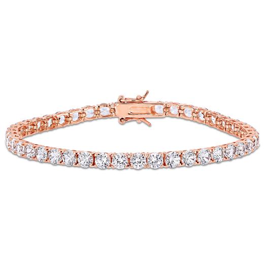 Julianna B Sterling Silver Created White Sapphire 7.25" Bracelet