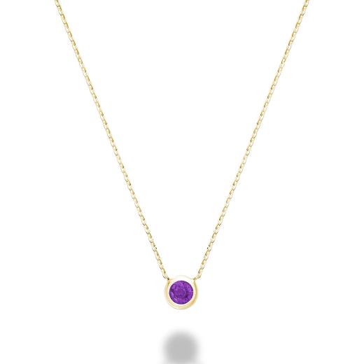 Les Bijoux 10K Yellow Gold Bezel Set Amethyst Necklace