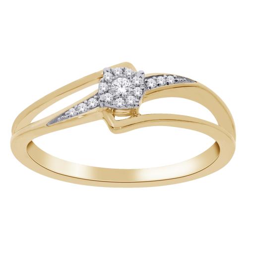 10K Yellow Gold 0.05CTW Diamond Promise Ring Charm Diamond Centres
