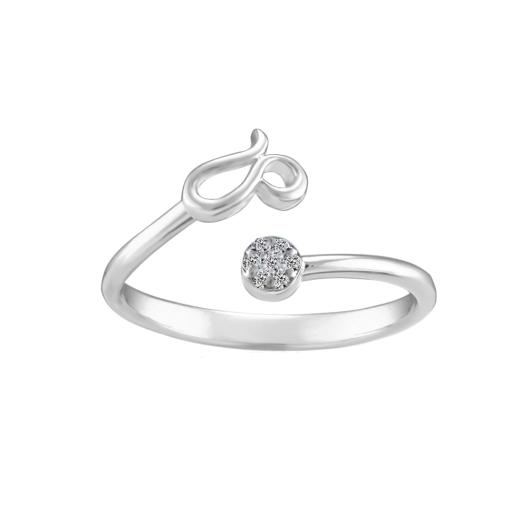 Sterling Silver Diamond Leo Zodiac Ring - Size 7