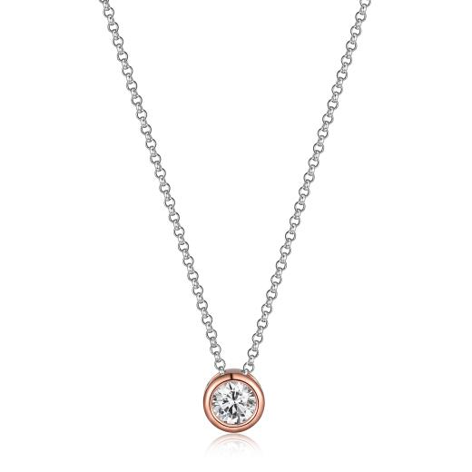 ELLE Sphere Two Tone Bezel Necklace