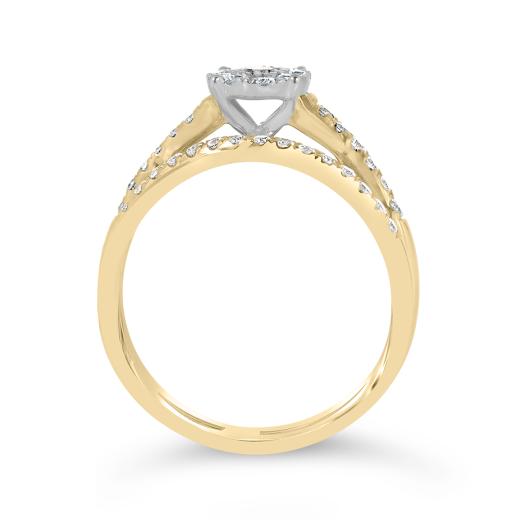 10K Yellow Gold & White Gold 0.50CTW Diamond Bridal Set