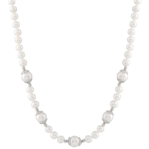 Sterling Silver 6-12mm Freshwater Pearls 18" Necklace