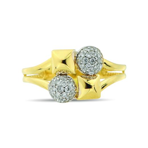 10K CZリング 10K Yellow Gold Cubic Zirconia Ring | Charm Diamond Centres