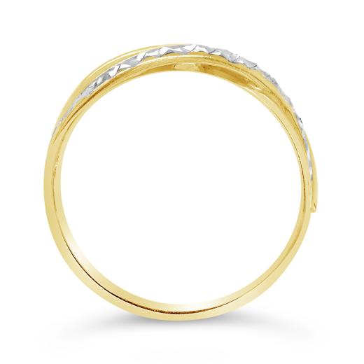 10K Tri-Gold Crossover Ring | Charm Diamond Centres