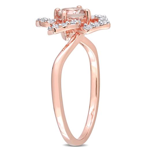 Julianna B Sterling Silver Morganite & White Topaz Ring