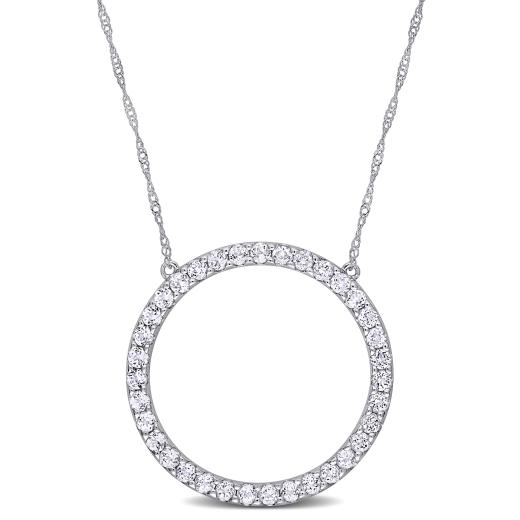 Julianna B 10K White Gold White Topaz Fashion Pendant