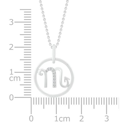Sterling Silver Scorpio Diamond Pendant