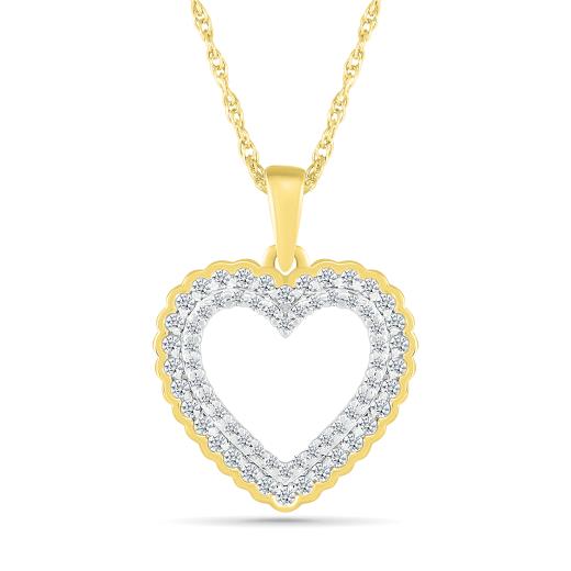 10K Yellow Gold 0.29CTW Diamond Heart Pendant