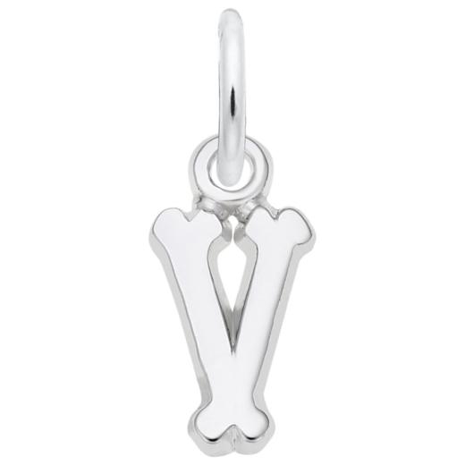 Sterling Silver Initial V Pendant