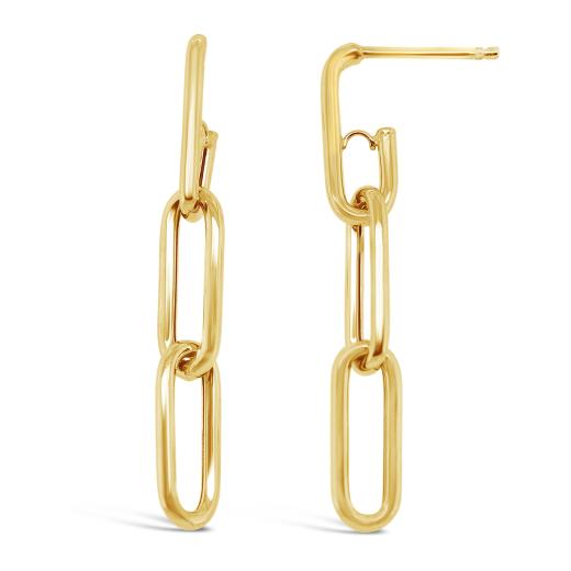 10K Yellow Gold Link Drop Earrings