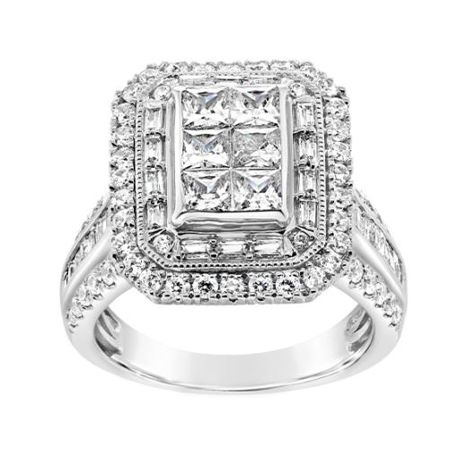 14K White Gold 2.50CTW Diamond Fashion Ring