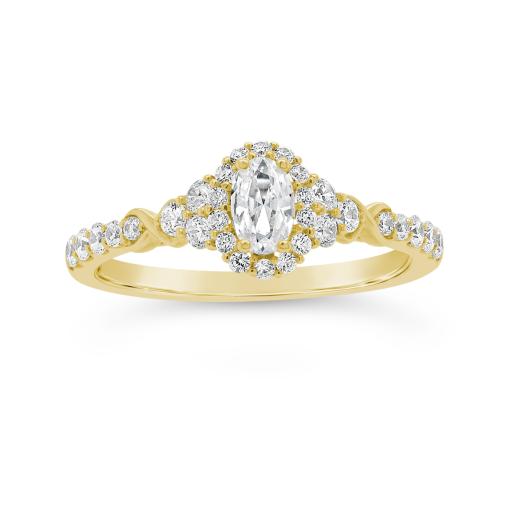 KI&SA　1154540 Glacier Fire 14K Yellow Gold 0.75CTW Canadian Oval Diamond Bridal