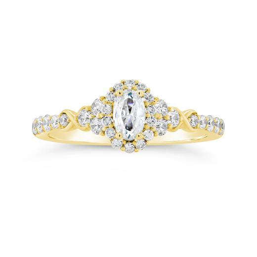 Glacier Fire 14K Yellow Gold 0.75CTW Canadian Oval Diamond Bridal