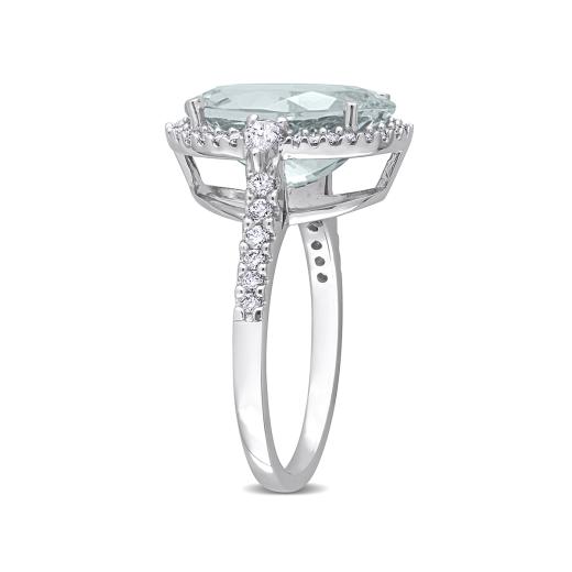 Julianna B 14K White Gold 0.47CTW Diamond & Aquamarine Ring
