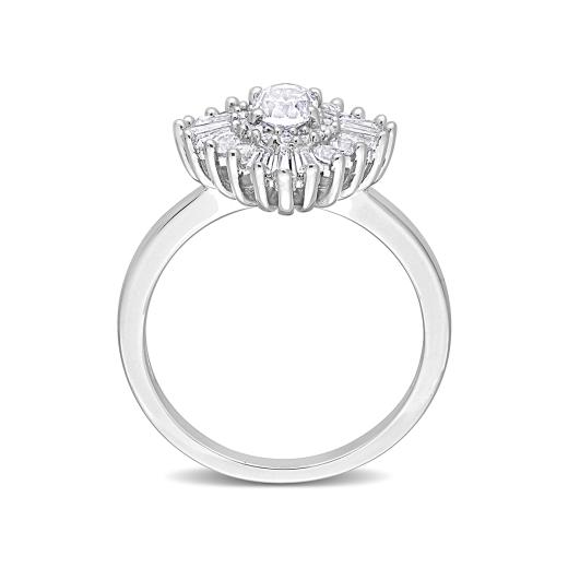 Julianna B Sterling Silver Lab Grown White Sapphire Ring
