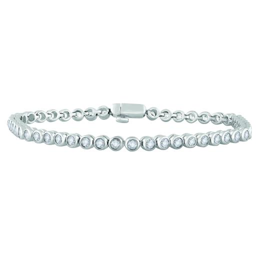 10K White Gold 3.00CTW Diamond Tennis Bracelet
