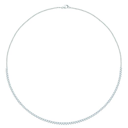 14K White Gold 3.02CTW Diamond Tennis Necklace