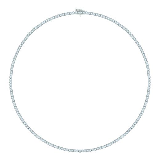 14K White Gold 7.01CTW Diamond Tennis Necklace