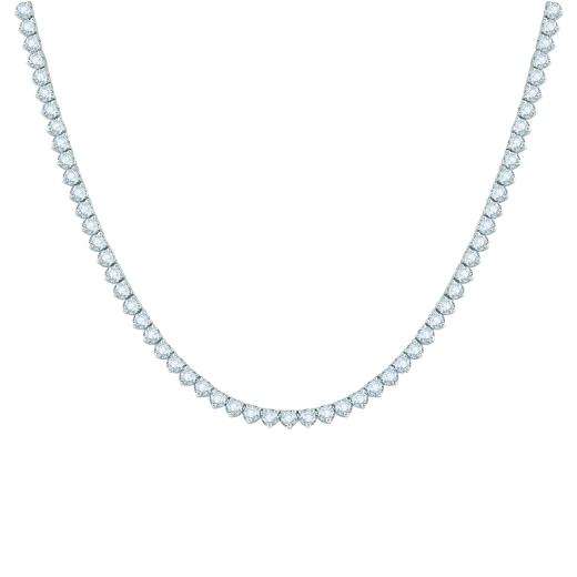 14K White Gold 10.00CTW Diamond Tennis Necklace