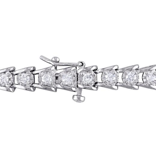 Julianna B Sterling Silver 2.00CTW Diamond Tennis Bracelet