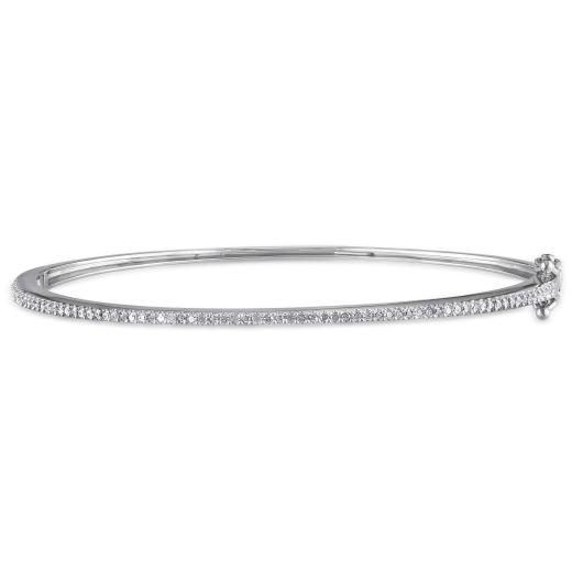 Julianna B Sterling Silver 0.24CTW Diamond Bangle